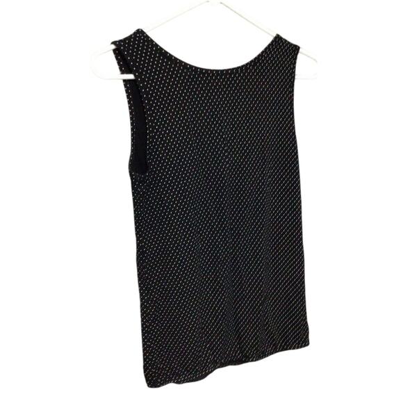 Amisu Black & White Polka Dot Tank Elastic Bottom Size Small - Picture 2 of 10